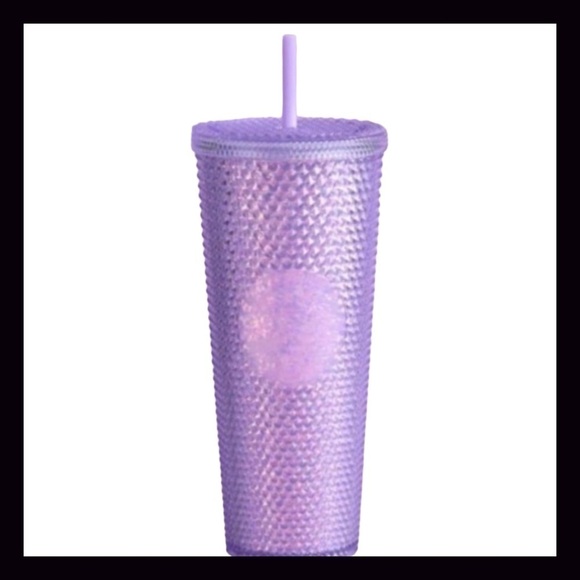2021 Starbucks China Iridescent Purple Glitter Studded 24oz Tumbler Straw Cup - Picture 2 of 7